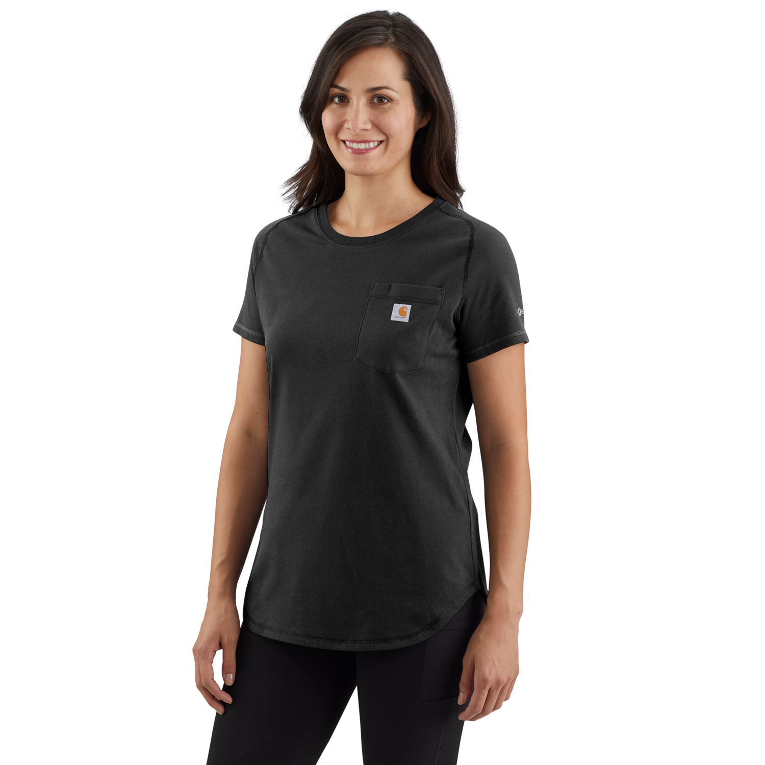 Carhartt Midweight lomme T-shirt, Dame, Black, XL | Langærmede trøjer | Trøjer