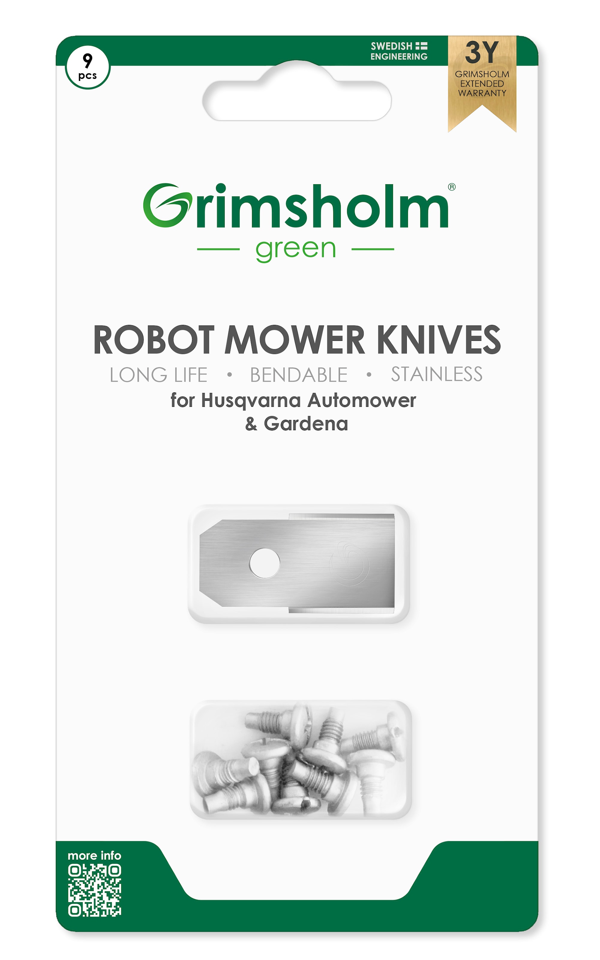 Grimsholm Knive til Husqvarna Automower 9 stk