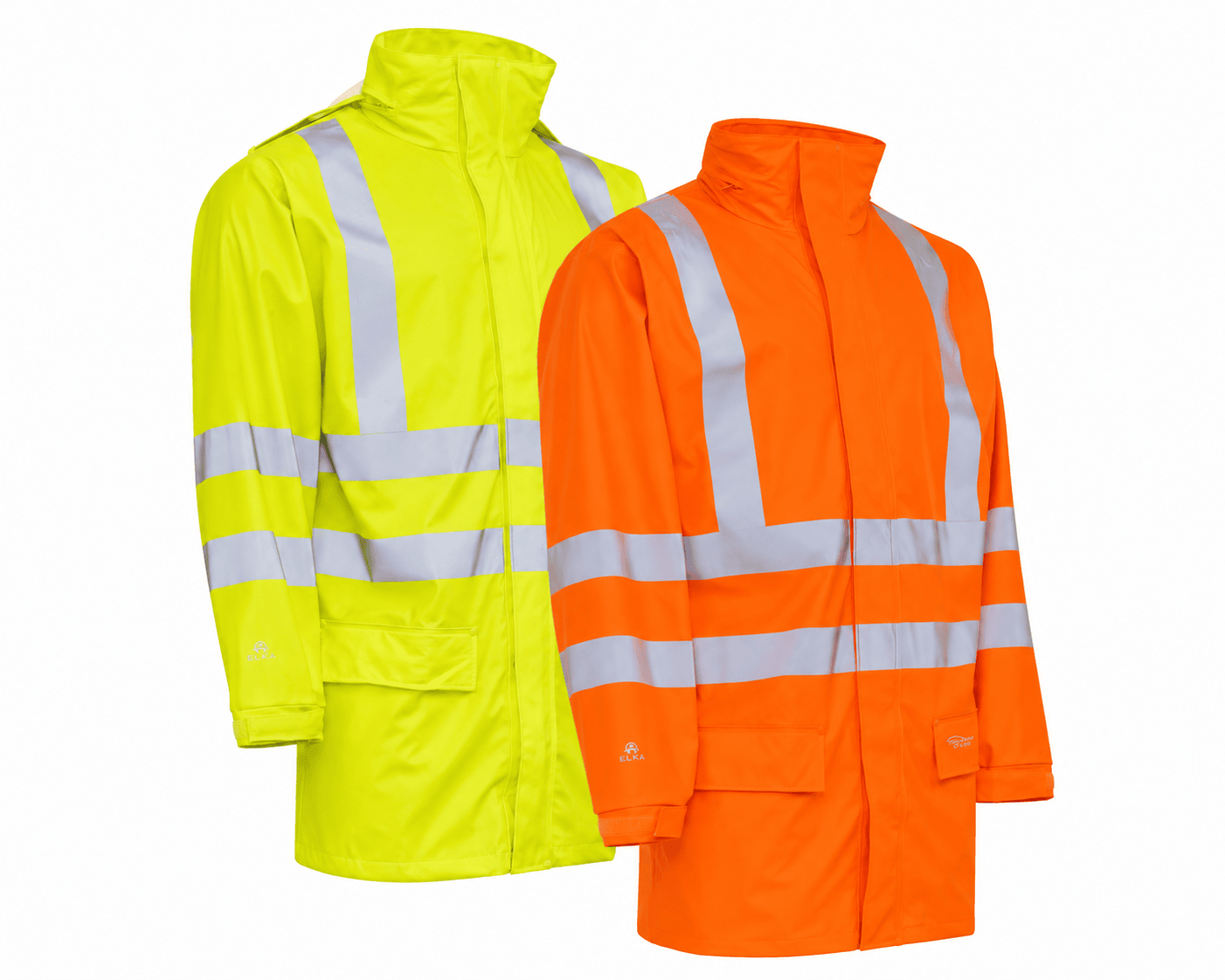 Elka Dry Zone Visible regnjakke med  ekstra længde - Fl. gul - 5XL