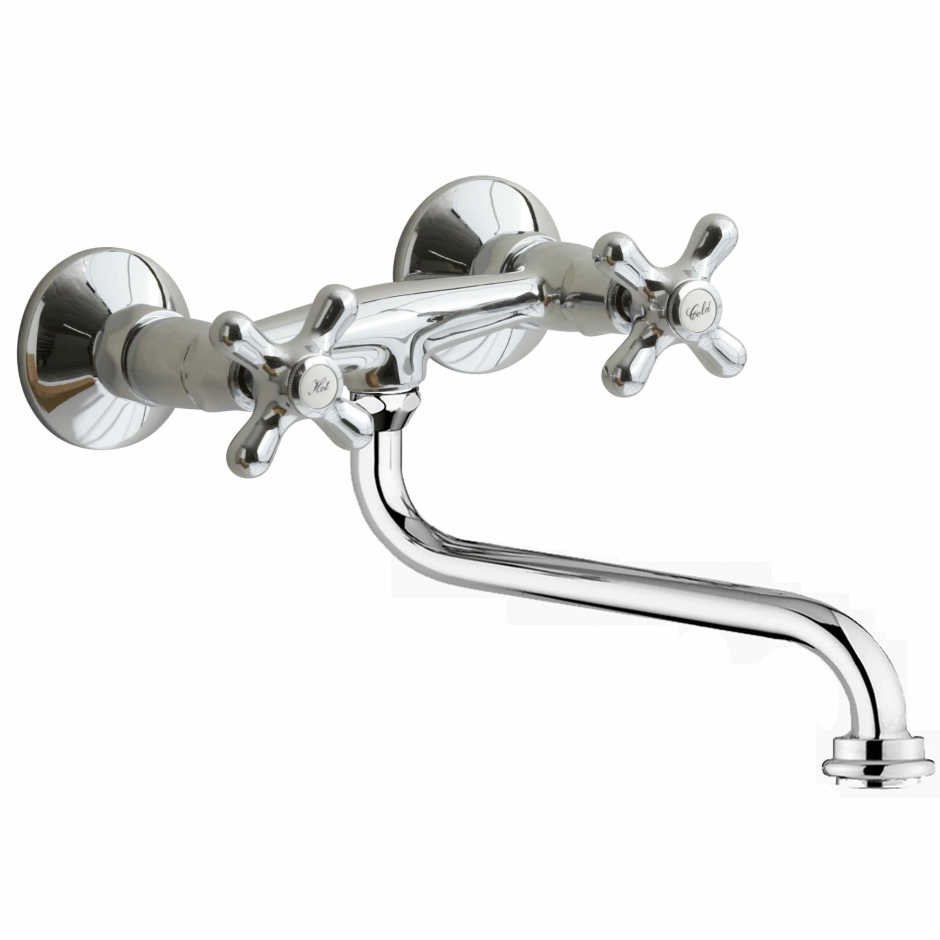 Lavabo Retro to-grebs badekararmatur i messing med hane