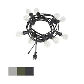 PR Home Bright Light string udendørs lyskæde sort med 10 klare pærer 7 m
