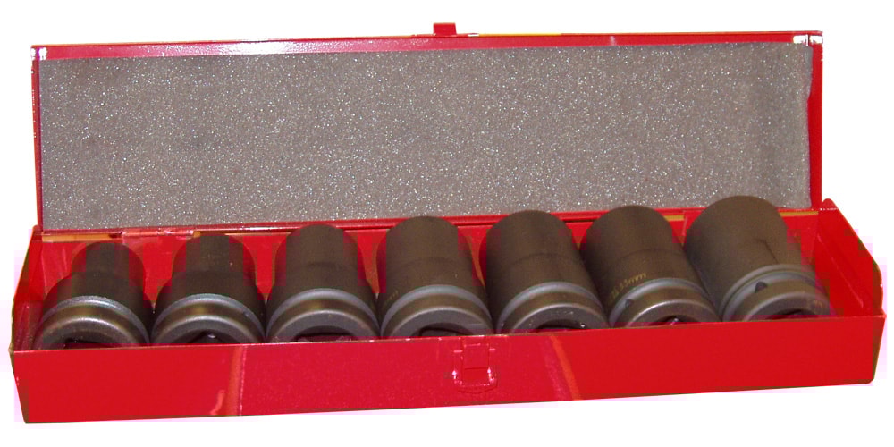 King Tony Krafttoppesæt 1" 24-41 mm 6-kantede 8 dele, lange