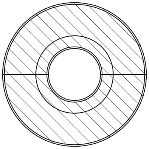 Moland rørroset til 18 mm rør i ubehandlet egudvendig diameter 49 mm