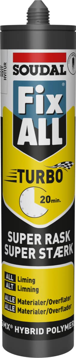 Soudal Fix ALL Turbo fugeklæber hybrid polymer hvid 290 ml