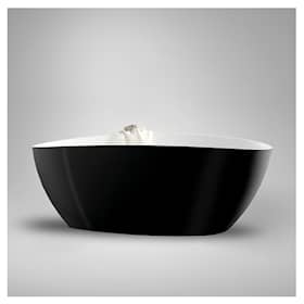 Westerbergs Ellipse 1600 fritstående badekar i sort / hvid 157 cm