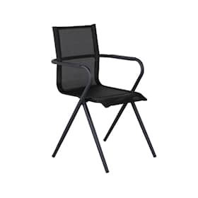 Venture Design Alina stol med armlæn sort alu/sort tekstil
