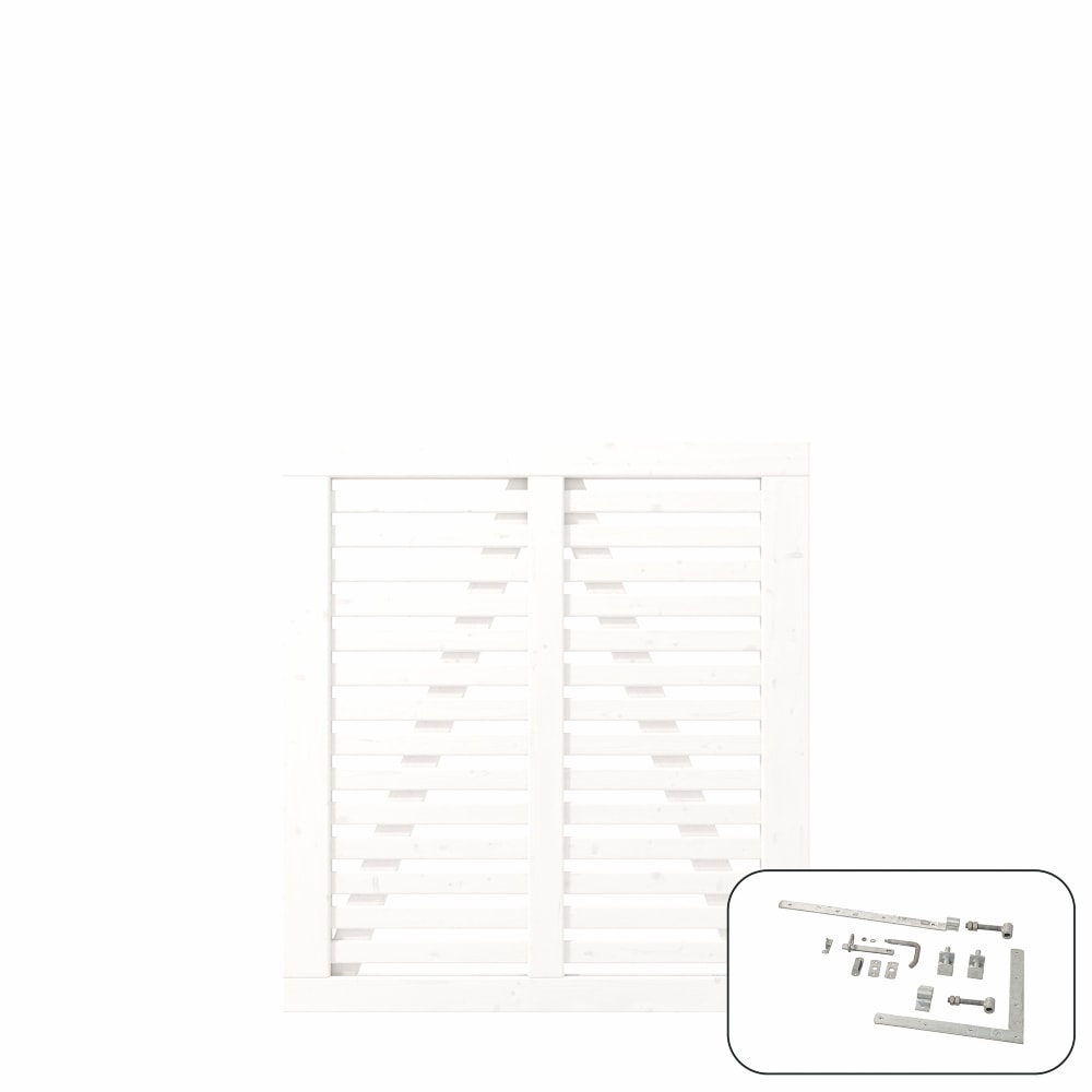 Plus Harmoni enkeltlåge inkl. beslag grundmalet hvid RAL 9010 200 x 180 cm