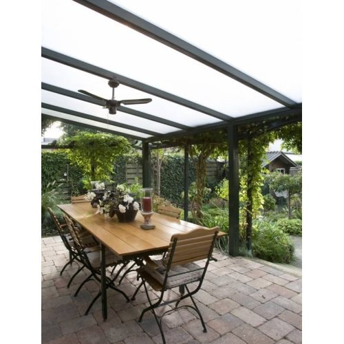 Climalux terrasseoverdækning i pulverlakeret antracit 400 x 250 cm - Plasttag, Tagmaterialer