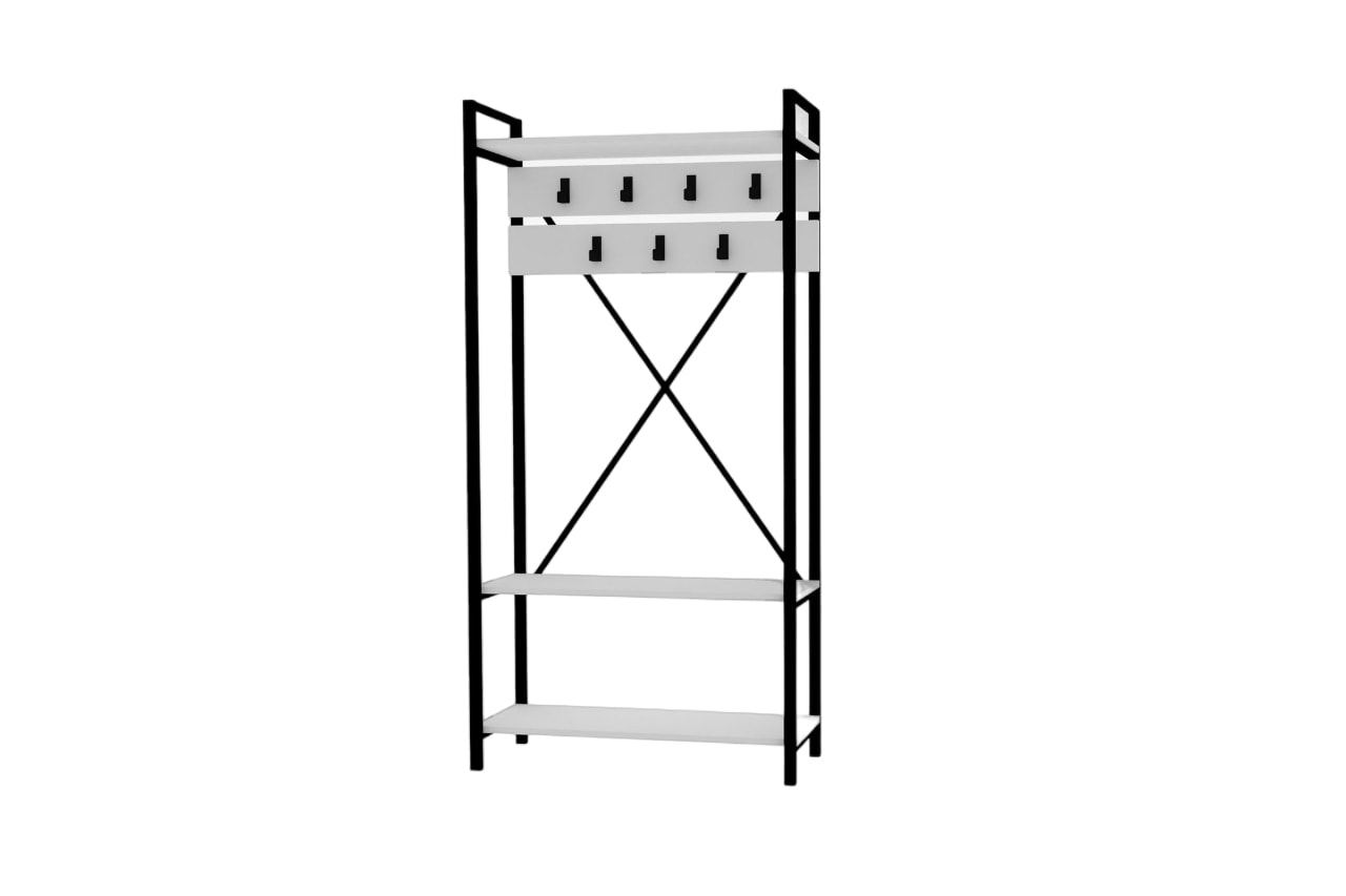 Daylife Alfa garderobestativ til entré sort/hvid 90 x 180 cm