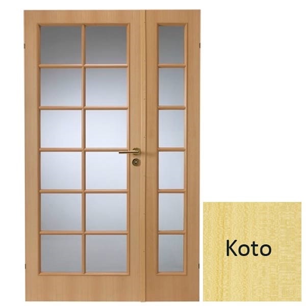 Swedoor Easy Nature SP12+SP6 40 mm koto dør m. glas 62,5+39,8x204 cm (11x21)