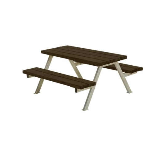 Plus Alpha Junior bord/bænkesæt i grundmalet gråbrun 177 cm