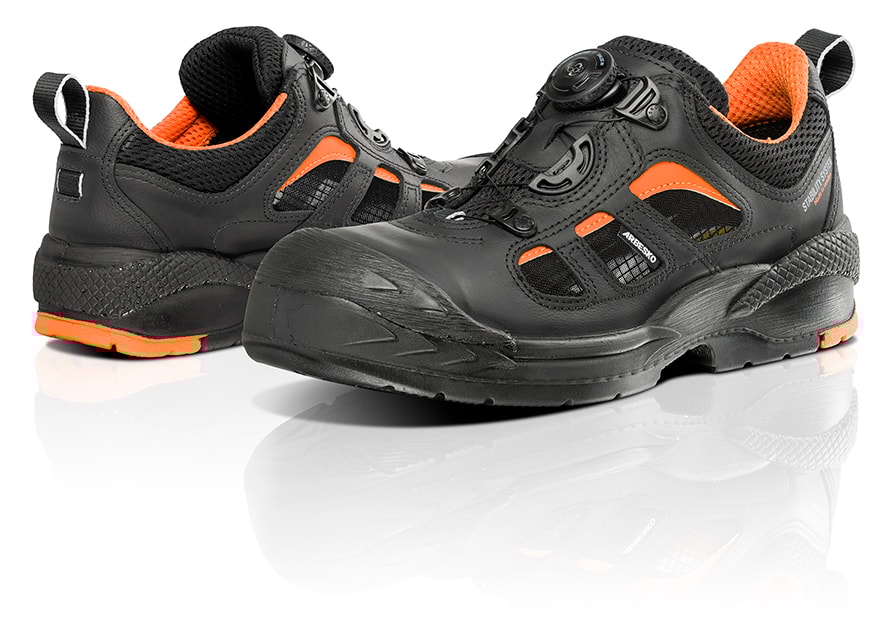 Arbesko 342 Sort/Orange Sikkerhedssko str 48