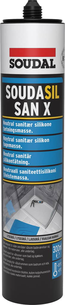 Soudal Soudasil San X sanitetssilikone lys grå 300 ml