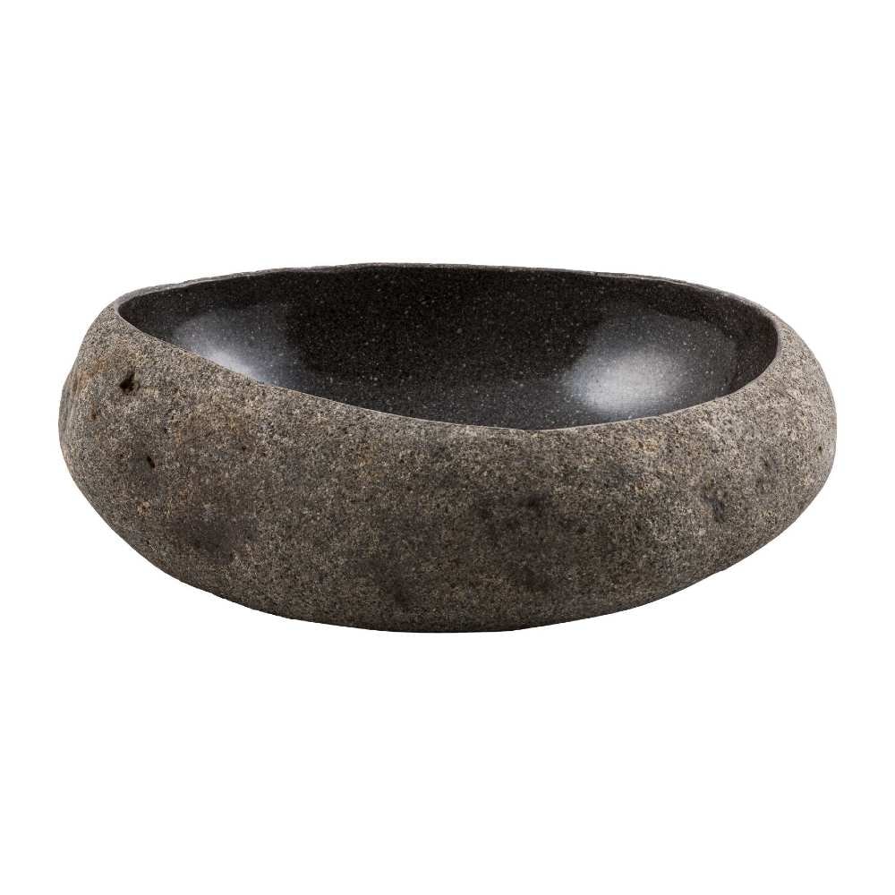 GemLook GL306 håndlavet håndvask i grå riverstone oval 45 x 35 cm