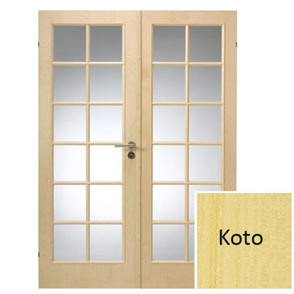 Swedoor Easy Nature SP12+SP12 40 mm koto dør m. glas 62,5+62,5x194 cm (13x20)