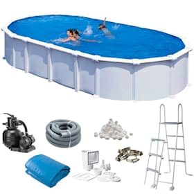 Swim & Fun Basic pool oval 915 x 470 x 132 cm i hvid 43.595 liter