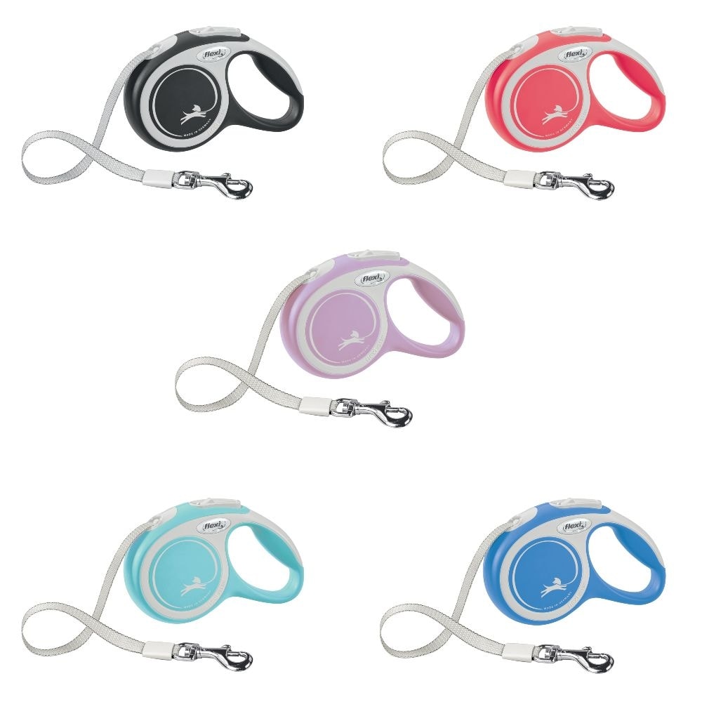 Flexi New Comfort L hundesnor i sort med bånd 5 meter op til 60 kg