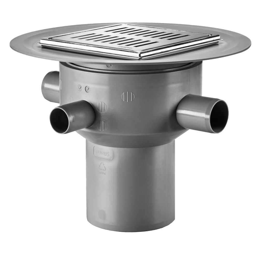 Purus MultiFlex Rist lodret udløb uden vandlås VA-Godkendt Ø110 mm