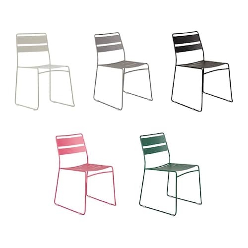 Venture Design Lina stabelbar stol i pink stål med sort hynde