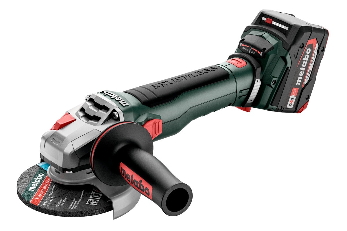 Metabo vinkelsliber WB 18 LT BL 11-125 Quick med 2x5,2Ah batterier og lader