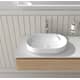 Bathlife Sizu fritstående håndvask hvid Solid surface med bundventil 580 x 380 mm