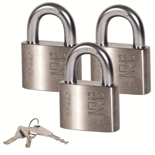 Rostfri Hængelås Klasse 3 RF-360 3-pak Ens Låsning