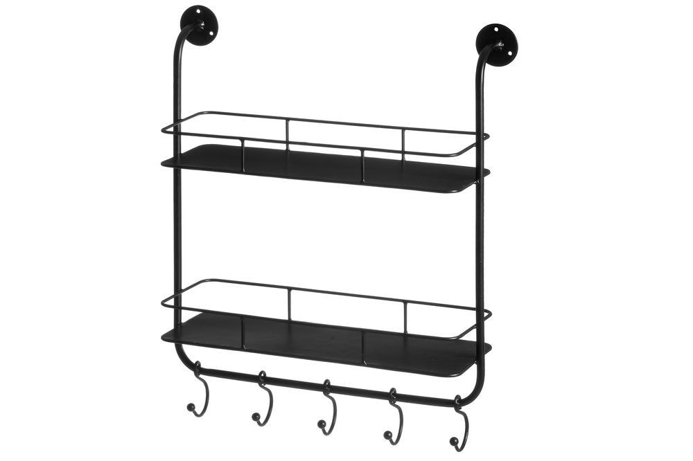 4Living metalhylde 2 hylder med kroge