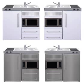 Juvel Premiumline minikøkken hvid med kølefrys keramisk kog micro vask th. 100 cm