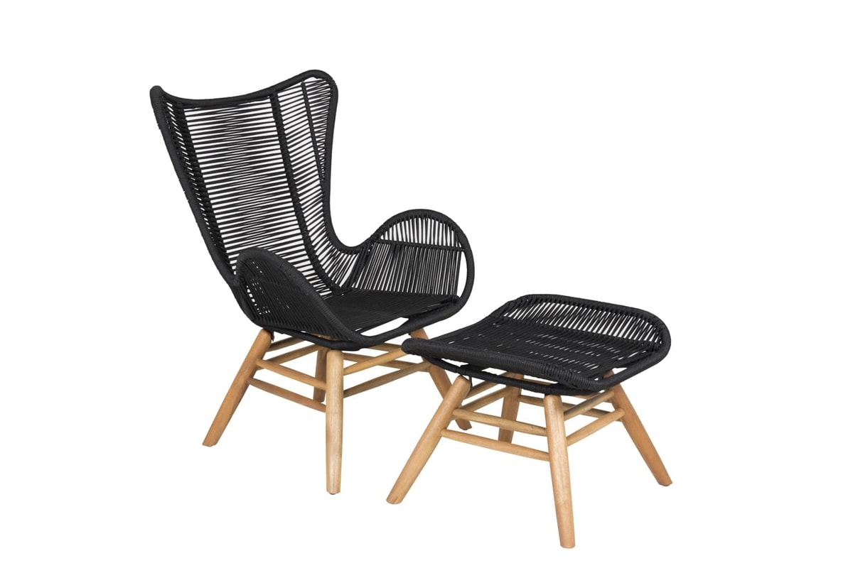Venture Design Tingeling loungestol i sort/akacetræ