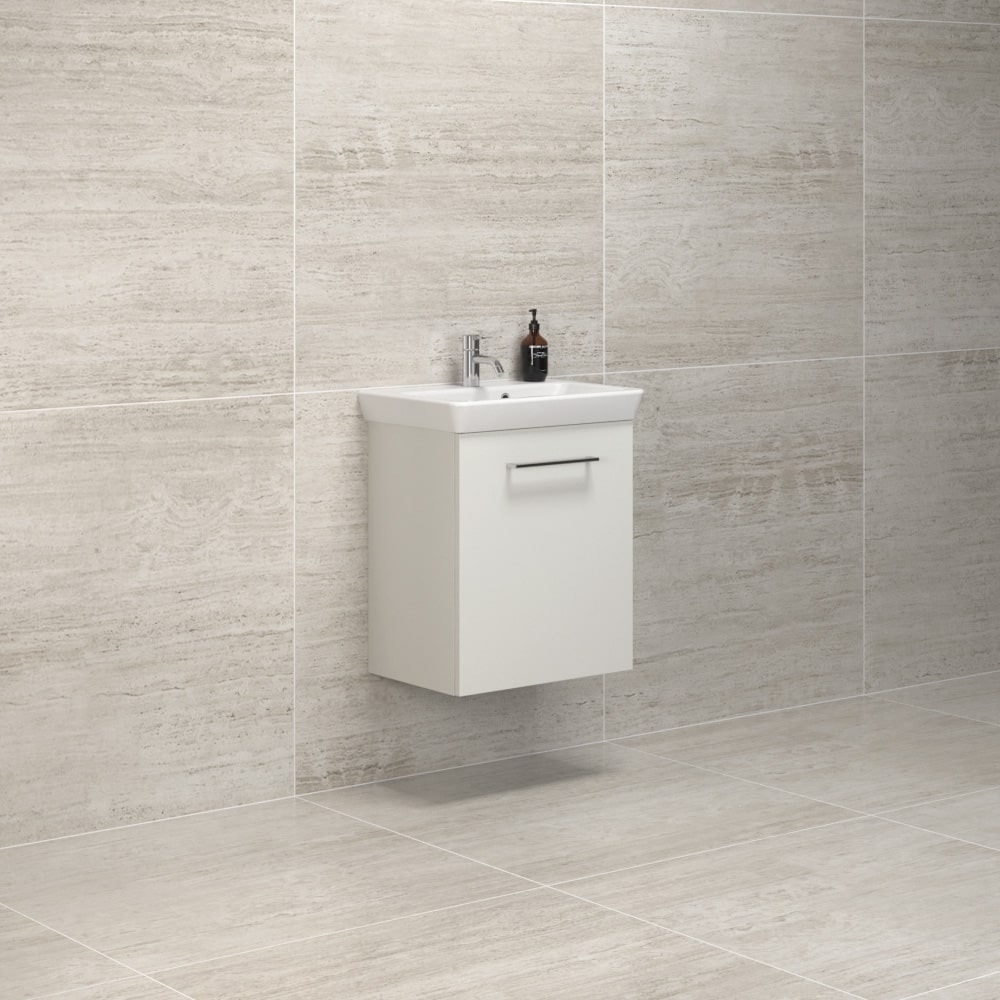 Scanbad Multo vaskeskab 55 cm hvid mat Lotto vask 1 låge