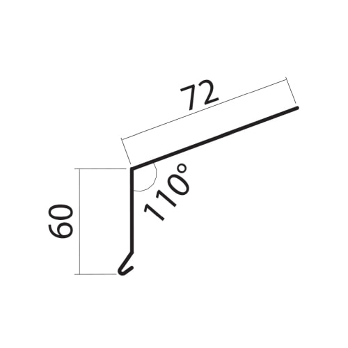 Scan tagfod med asfalt 7A blank alu 60 x 72 x 1000 mm