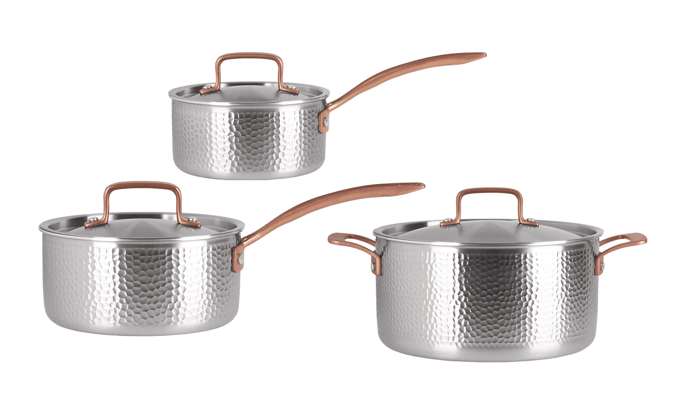 Pepper grydesæt rustfri 3 dele