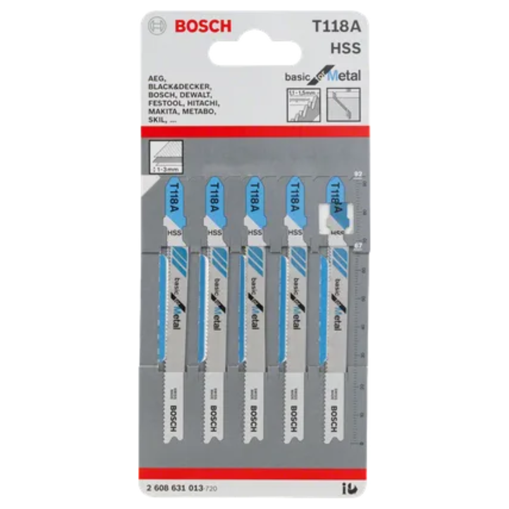 Bosch stiksavklinge T118A til metal 92 mm 5 stk.