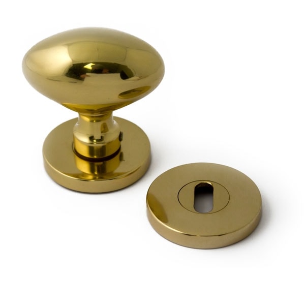 Habo dørgreb knopgreb messing inkl nøgleskilt