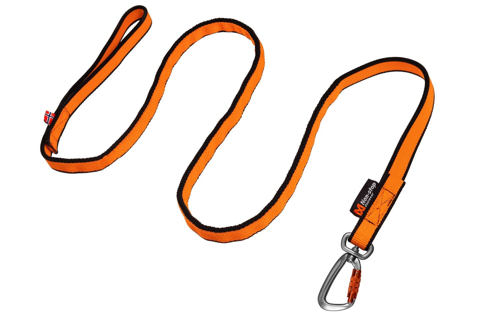 Non-Stop Dogwear Bungee Line, Sort/Orange, 2M