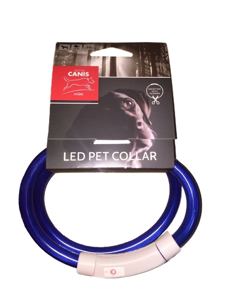 Active Canis USB LED Collar Blue hundehalsbånd