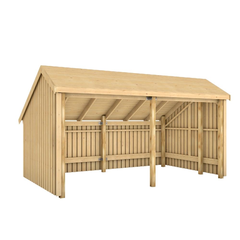 Plus Multi havehus i ubehandlet træ åben