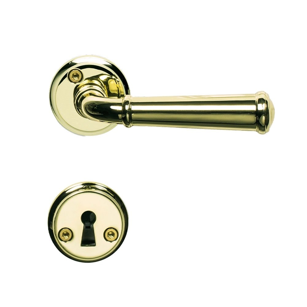 Beslag Design Hampton dørgreb messing inkl. nøgleplade