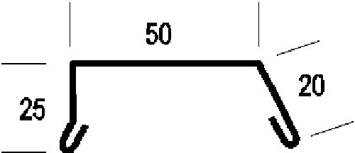 Alu kapsel 25 x 50 x 20 mm. med skrå bagkant.Hetag nr. 10018 / Jual 9-2550