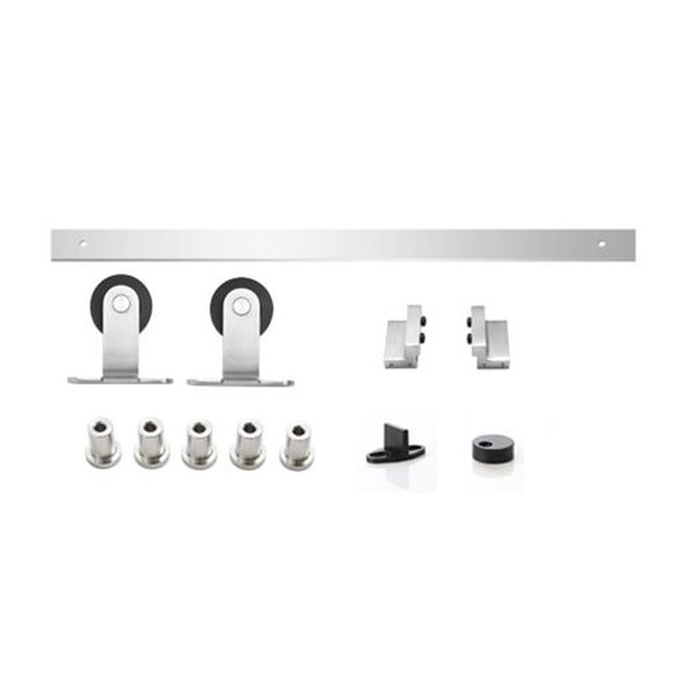 Svalk HiTech skydedørsbeslagssæt i rustfri med 2,44 meter skinne