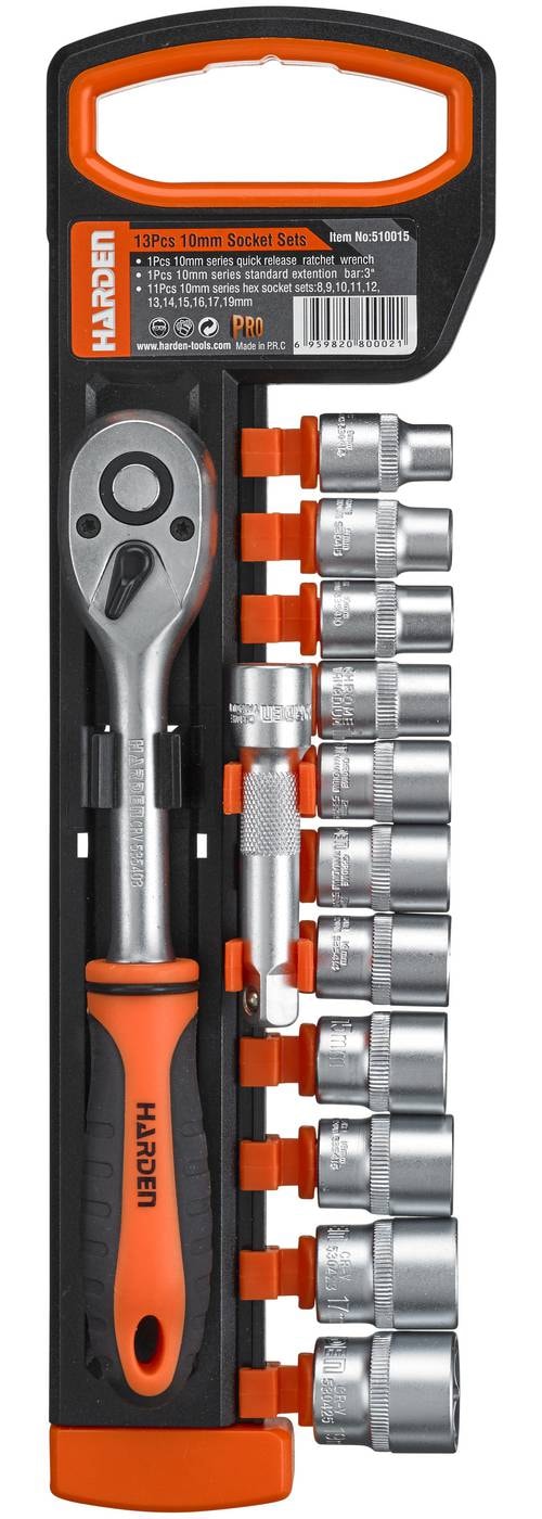 Harden topnøglesæt 1/4" 13 dele