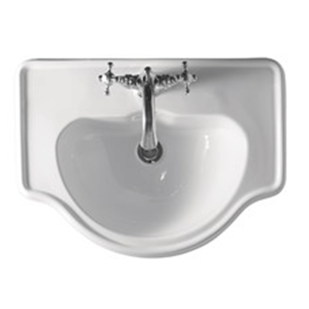 Lavabo Retro 62 porcelænsvask i hvid med hanehul, til nedfældning 62 x 45,5 cm
