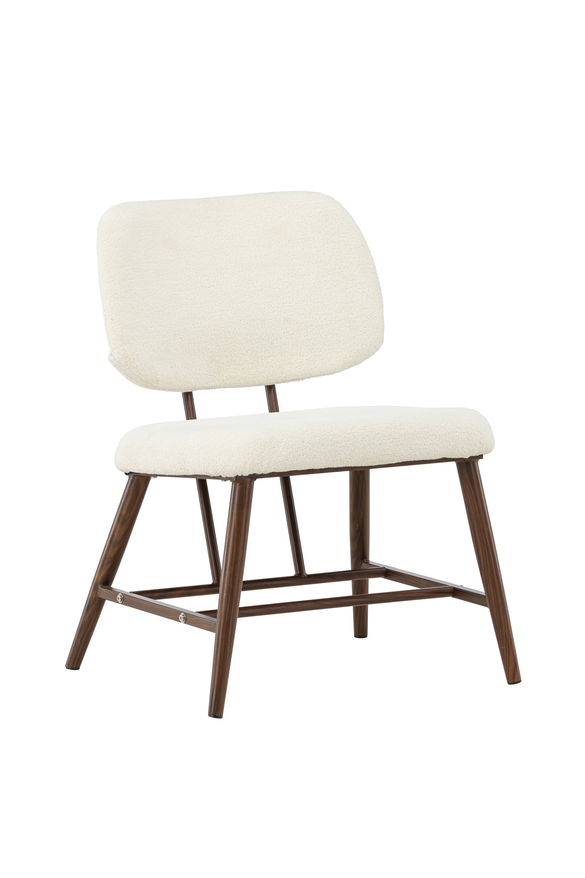 Venture Design Midland lænestol i brun træ-look/hvid bouclé