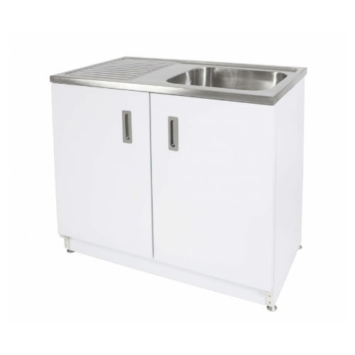 Nordic Tech NTB 10 vaskebord i stål med underskab og trådkurve