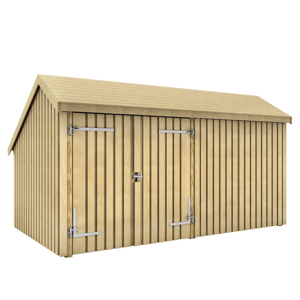 Plus Multi havehus i ubehandlet træ lukket med dobbeltdør