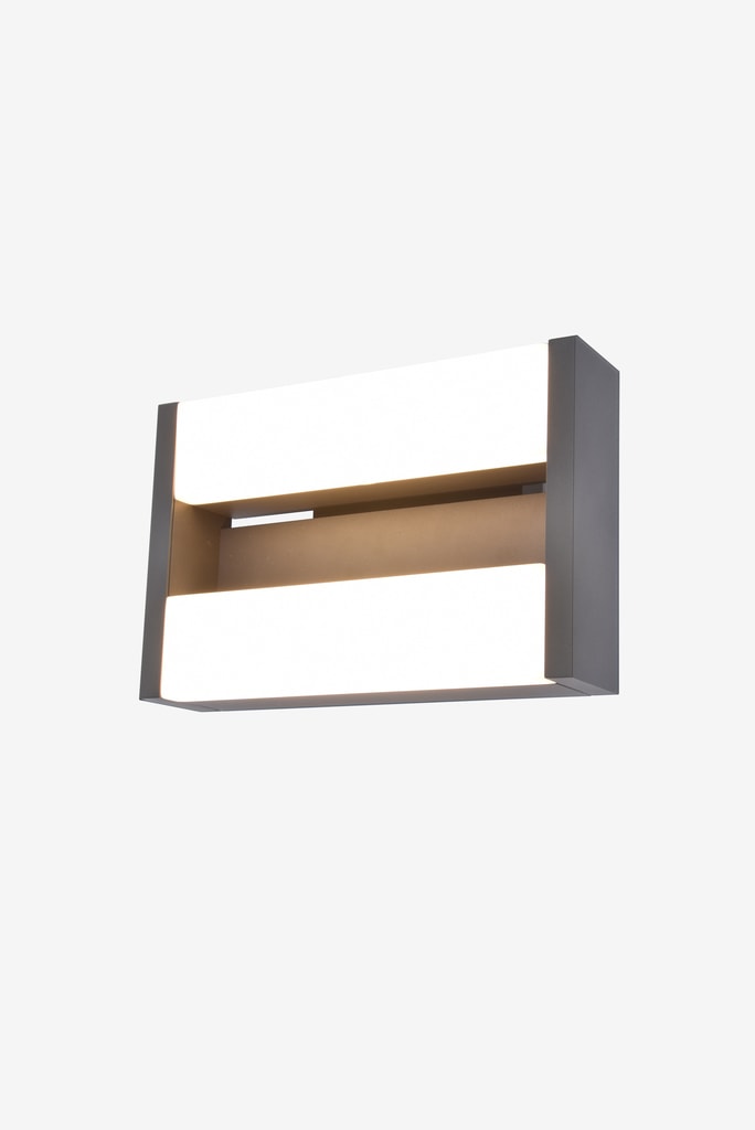 Lutec Conroy LED væglampe i mørkegrå/opal 2L 13,5W IP54