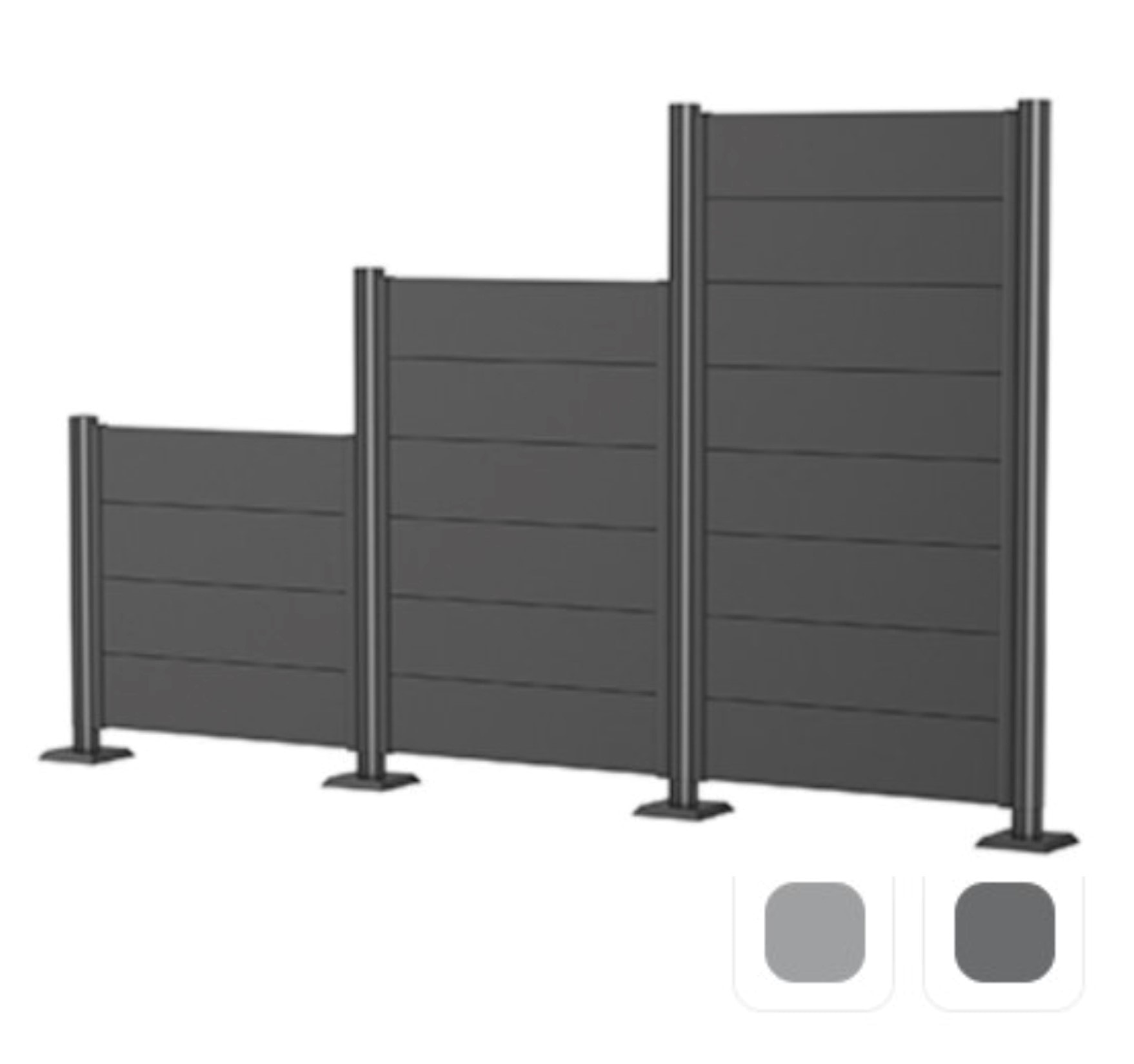 Biohort vægpanel i mørkegrå metallic til læhegn 180 x 180 cm