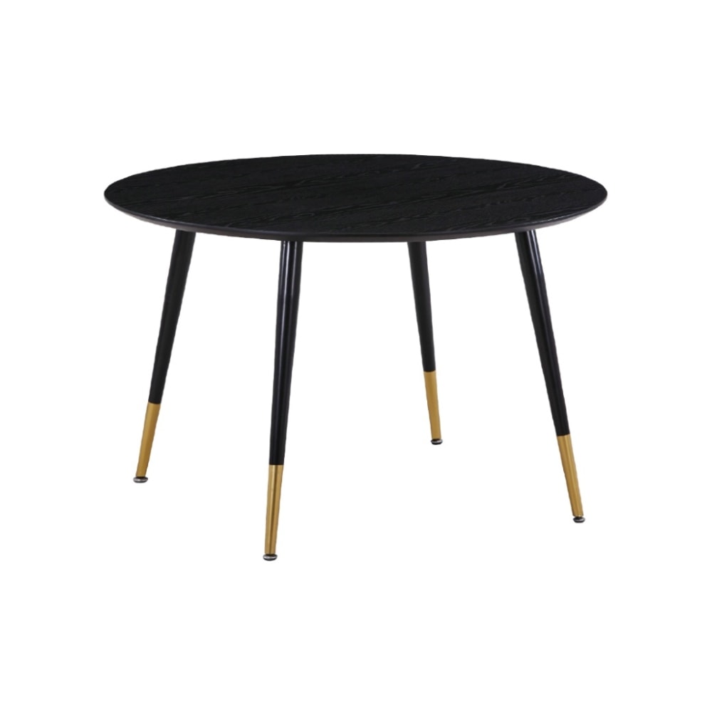 Venture Design Dipp spisebord i sort og sort finér Ø115 cm