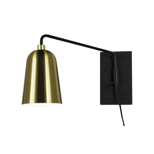 Aneta Lighting Kopp væglampe i sort og messing