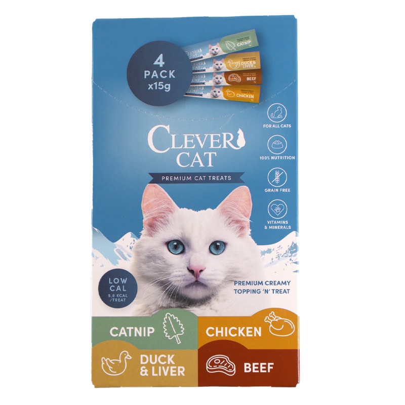 Clever Cat Creamy Cat 4-pak blandede 4 smagsvarianter